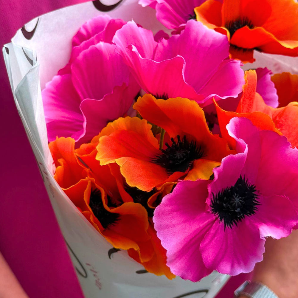 Bouquet Poppy Orange Rose